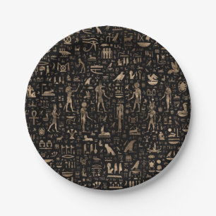 Alte ägyptische Götter und Hieroglyphen Pappteller