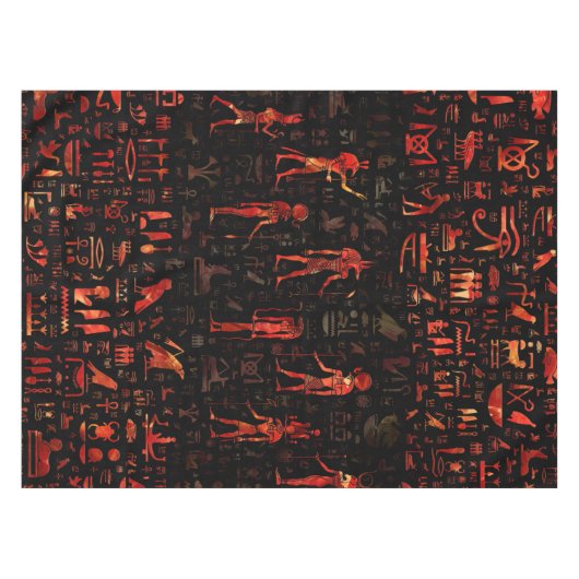 Alte ägyptische Götter und Hieroglyphen - Roter Ma Tischdecke (Vorderseite (Horizontal))