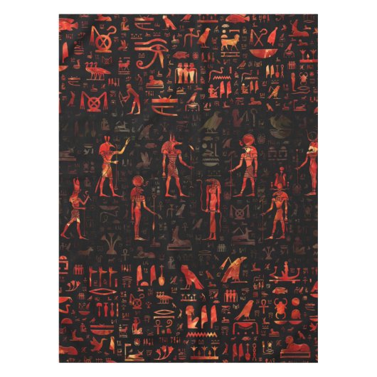 Alte ägyptische Götter und Hieroglyphen - Roter Ma Tischdecke (Vorderseite)