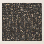 Alte ägyptische Götter und Hieroglyphen Schal<br><div class="desc">Alte ägyptische Götter und Hieroglyphen - Schwarzes und Gold</div>