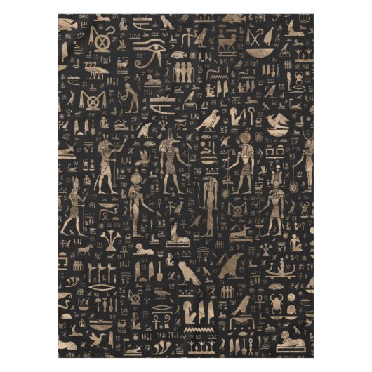 Alte ägyptische Götter und Hieroglyphen Tischdecke (Vorderseite)