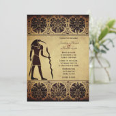 Alte ägyptische Gotteszene, Quill und Tinte Hochze Einladung (Stehend Vorderseite)