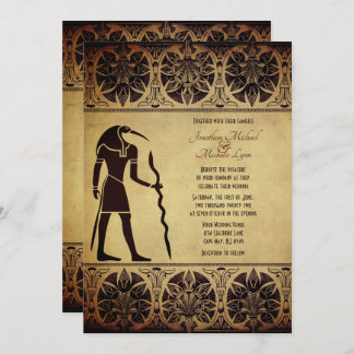 Alte ägyptische Gotteszene, Quill und Tinte Hochze Einladung