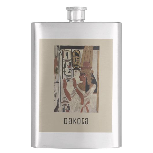 Alte ägyptische Göttin Flachmann (Vorderseite)