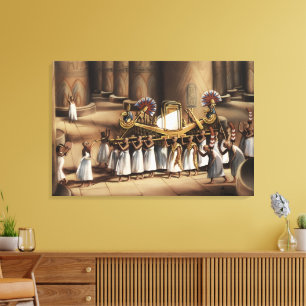 Alte ägyptische heilige Prozession Kunstdruck Leinwanddruck