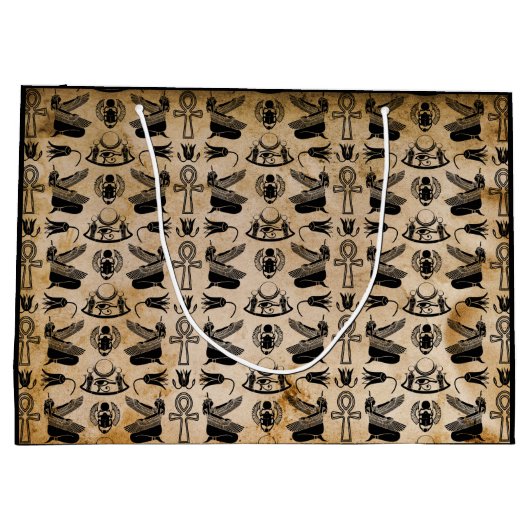 Alte ägyptische Hieroglyph Themed Gift Bag Große Geschenktüte (Rückseite)