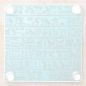 Alte ägyptische Hieroglyphen Blau Glasuntersetzer (Rückseite)