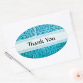 Alte ägyptische Hieroglyphen Blau Ovaler Aufkleber (Umschlag)