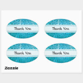 Alte ägyptische Hieroglyphen Blau Ovaler Aufkleber (Blatt)