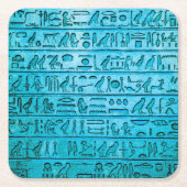 Alte ägyptische Hieroglyphen Blau Rechteckiger Pappuntersetzer (Vorderseite)