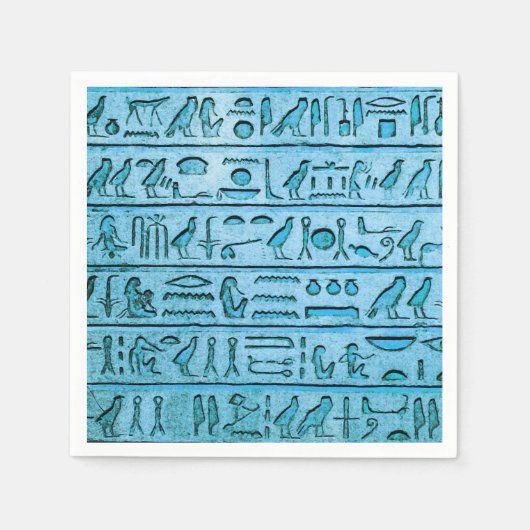 Alte ägyptische Hieroglyphen Blau Serviette (Vorderseite)