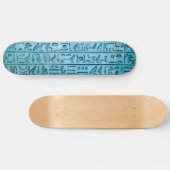 Alte ägyptische Hieroglyphen Blau Skateboard (Horizontal)
