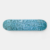 Alte ägyptische Hieroglyphen Blau Skateboard (Horizontal)