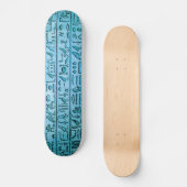 Alte ägyptische Hieroglyphen Blau Skateboard (Vorderseite)