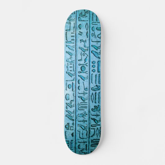 Alte ägyptische Hieroglyphen Blau Skateboard (Vorderseite)