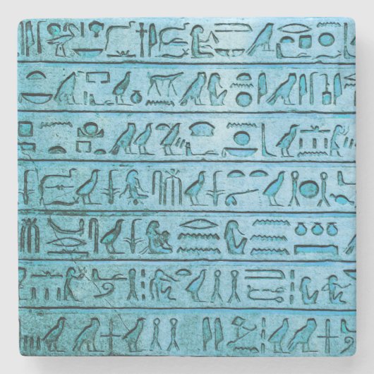Alte ägyptische Hieroglyphen Blau Steinuntersetzer (Vorderseite)