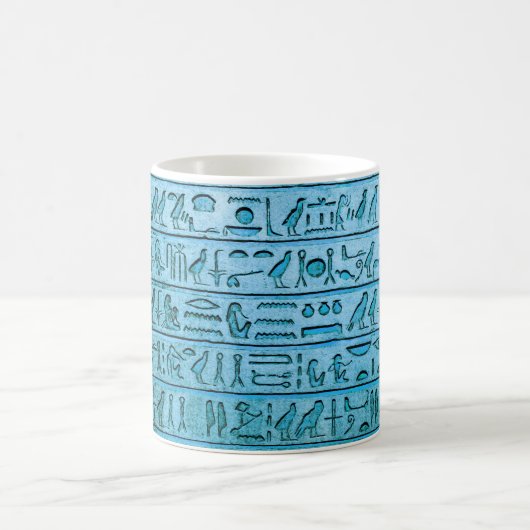 Alte ägyptische Hieroglyphen Blaue Tasse (Mittel)