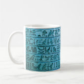 Alte ägyptische Hieroglyphen Blaue Tasse (Links)