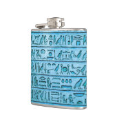 Alte ägyptische Hieroglyphen Blauer Hüftkolben Flachmann (Links)
