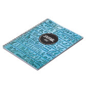 Alte ägyptische Hieroglyphen - Blaues Notebook Notizblock (Linke Seite)