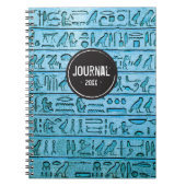 Alte ägyptische Hieroglyphen - Blaues Notebook Notizblock (Vorderseite)