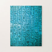 Alte ägyptische Hieroglyphen Blue Jigsaw Puzzle (Vertikal)