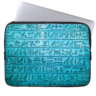 Alte ägyptische Hieroglyphen Blue Laptop Sleeves