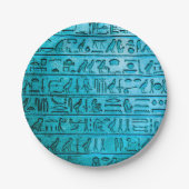 Alte ägyptische Hieroglyphen Blue Paper Teller (Vorderseite)