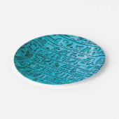 Alte ägyptische Hieroglyphen Blue Paper Teller (Schrägansicht)