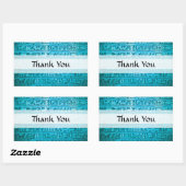 Alte ägyptische Hieroglyphen Blue Vielen Dank Rechteckiger Aufkleber (Blatt)