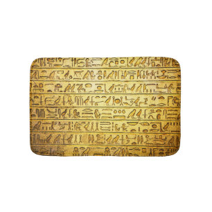 Alte ägyptische Hieroglyphen gelb Badematte