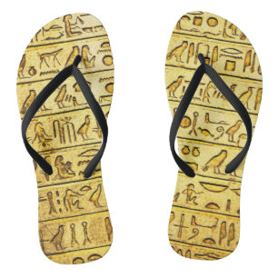 Alte ägyptische Hieroglyphen gelb Badesandalen