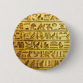 Alte ägyptische Hieroglyphen gelb Button (Vorderseite)
