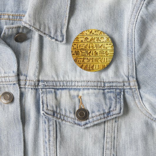 Alte ägyptische Hieroglyphen gelb Button (Beispiel)