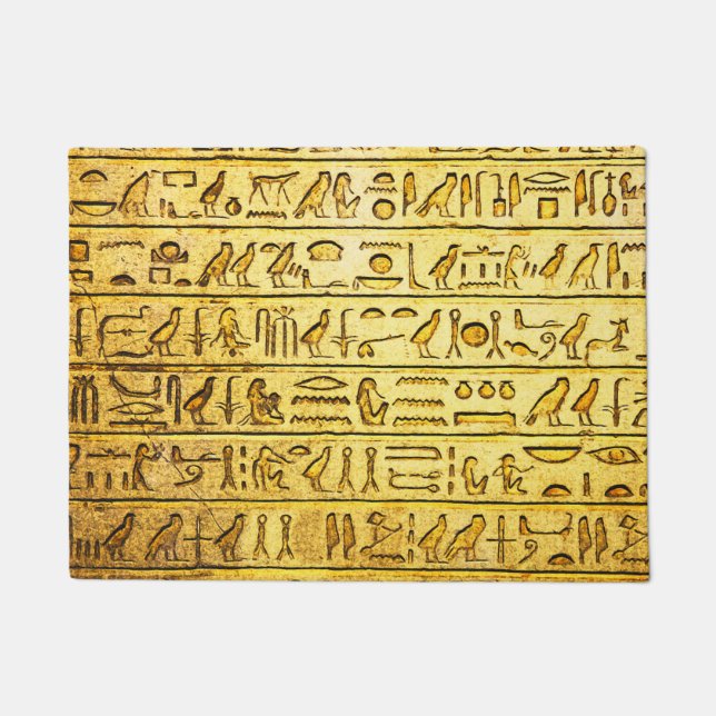 Alte ägyptische Hieroglyphen gelb Fußmatte (Vorderseite)