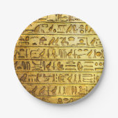 Alte ägyptische Hieroglyphen Gelb Paper Teller (Vorderseite)