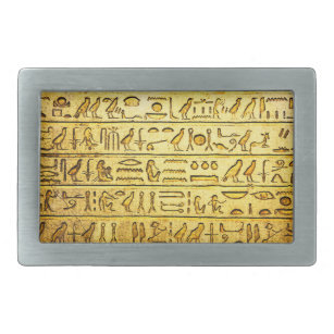 Alte ägyptische Hieroglyphen Gelb rechteckig sein Rechteckige Gürtelschnalle
