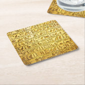 Alte ägyptische Hieroglyphen gelb Rechteckiger Pappuntersetzer (angewinkelt)