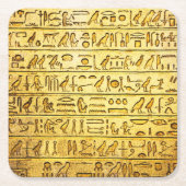 Alte ägyptische Hieroglyphen gelb Rechteckiger Pappuntersetzer (Vorderseite)