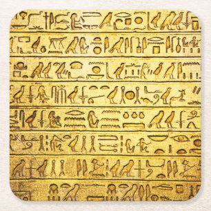 Alte ägyptische Hieroglyphen gelb Rechteckiger Pappuntersetzer