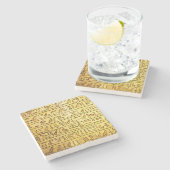 Alte ägyptische Hieroglyphen gelb Steinuntersetzer (Seitenansicht)