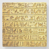 Alte ägyptische Hieroglyphen gelb Steinuntersetzer (Vorderseite)