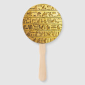 Alte ägyptische Hieroglyphen Gelbe Hand Fan Fächer (Vorderseite)