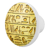 Alte ägyptische Hieroglyphen Gelbe Keramik Knochen Keramikknauf (Rechts)
