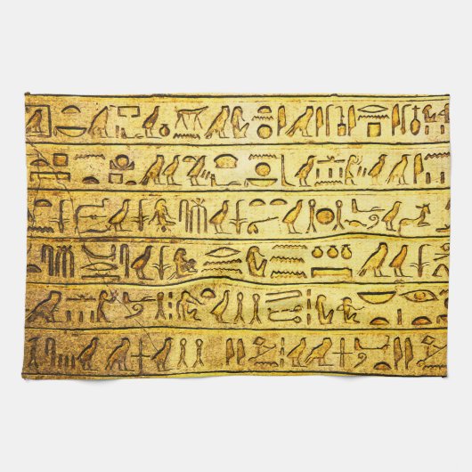 Alte ägyptische Hieroglyphen Gelbe Küchentücher (Horizontal)