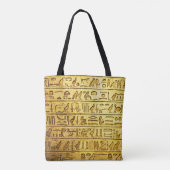 Alte ägyptische Hieroglyphen-Gelbe Tote-Tasche Tasche (Rückseite)