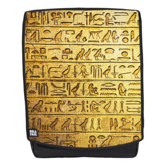 Alte ägyptische Hieroglyphen Gelber Rucksack (Vorderseite)