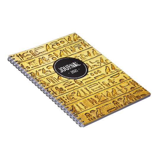 Alte ägyptische Hieroglyphen - Gelbes Notebook Notizblock (Rechte Seite)