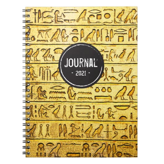 Alte ägyptische Hieroglyphen - Gelbes Notebook Notizblock (Vorderseite)