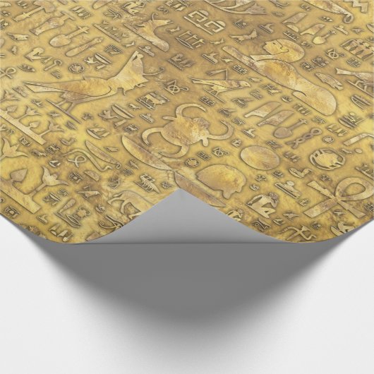 Alte ägyptische Hieroglyphen Gold Geschenkpapier (Ecke)